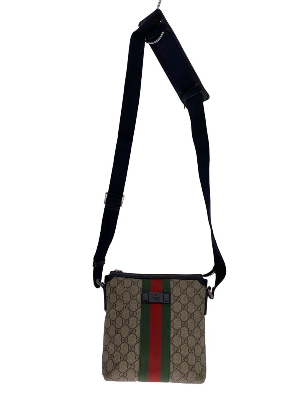 Gucci GG Supreme Web Flat Messenger Bag monogram Web Brown